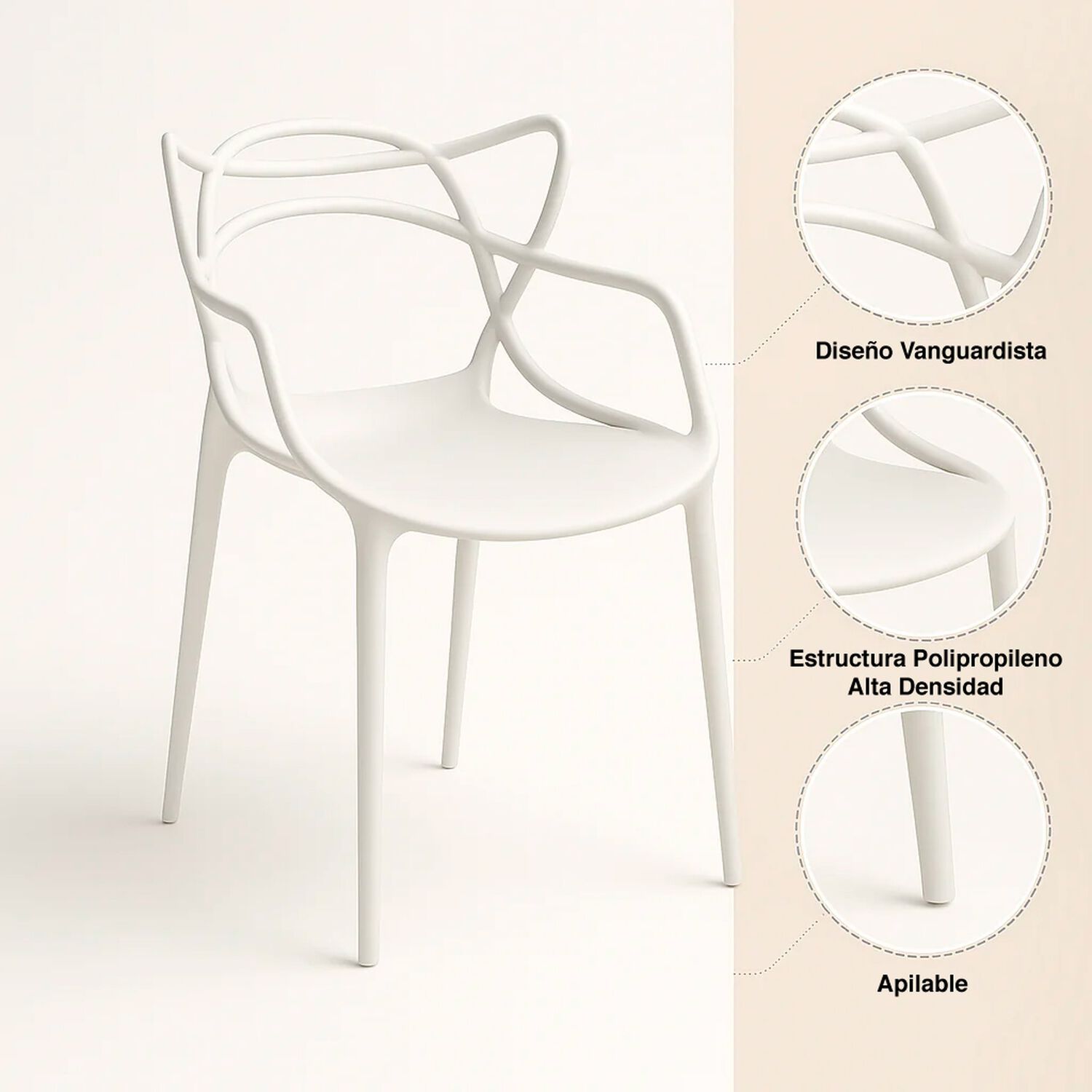 Silla De Terraza Exterior O Comedor Master - Blanca image number 9.0