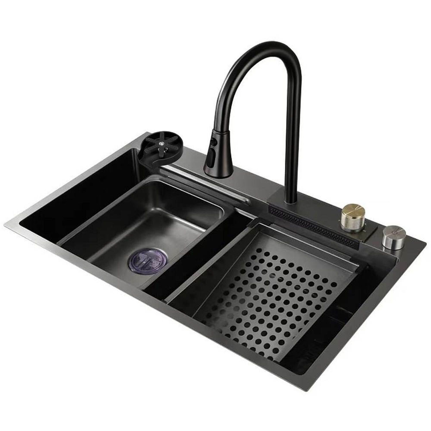 Lavaplatos Multifuncional Cascada Sobre Cubierta Domsa Mds7546a-black 75x46x23cm image number 2.0