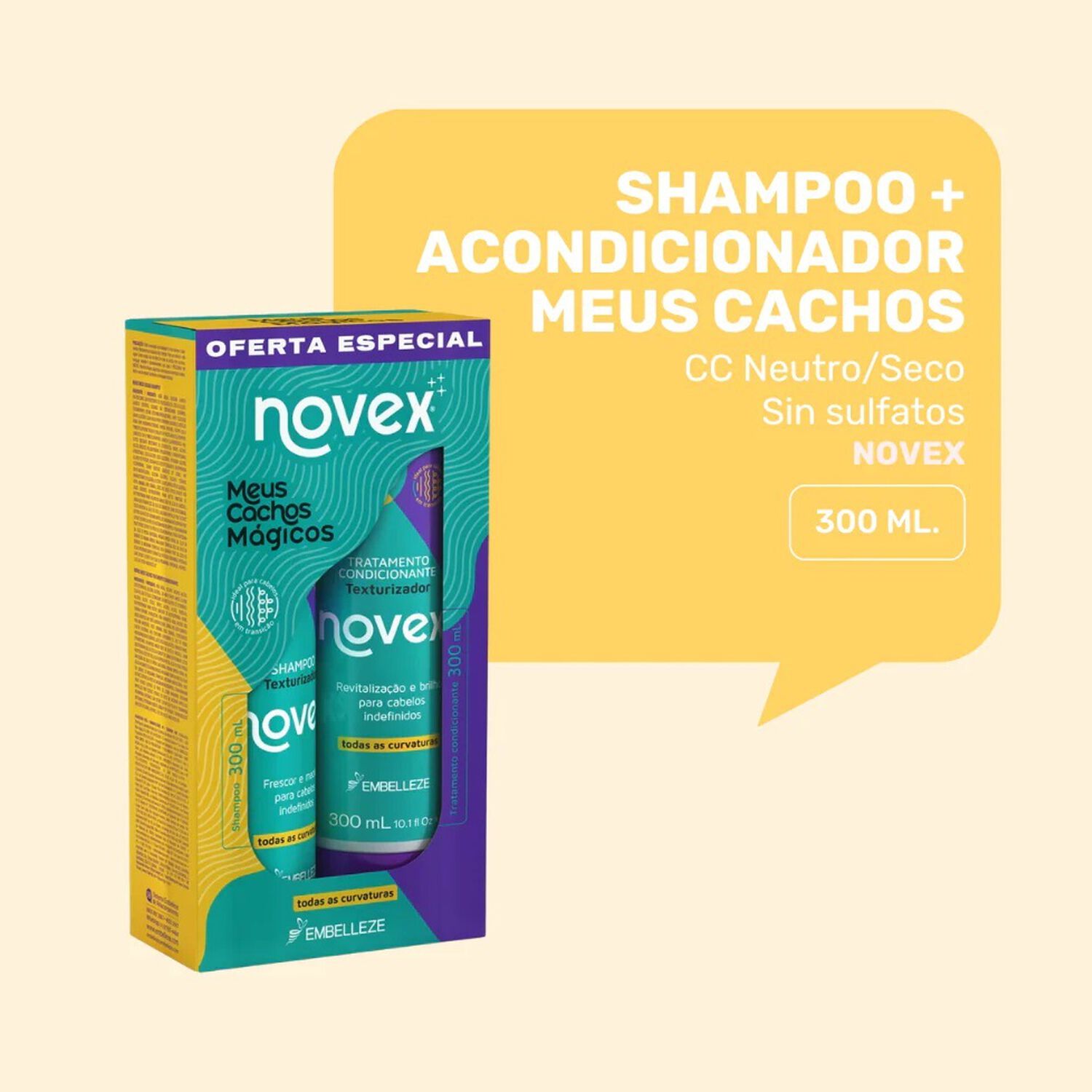 Kit Sh/acond Meus Cachos Magicos 300ml Novex image number 3.0