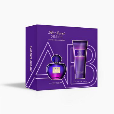 Set De Perfumería Mujer Her Secret Desire Antonio Banderas / 50 Ml / Eau De Toilette + Body Lotion 75 Ml