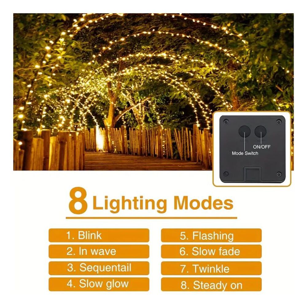 Guirnalda Luces Exteriores Led 10 Metros Con Panel Solar image number 4.0