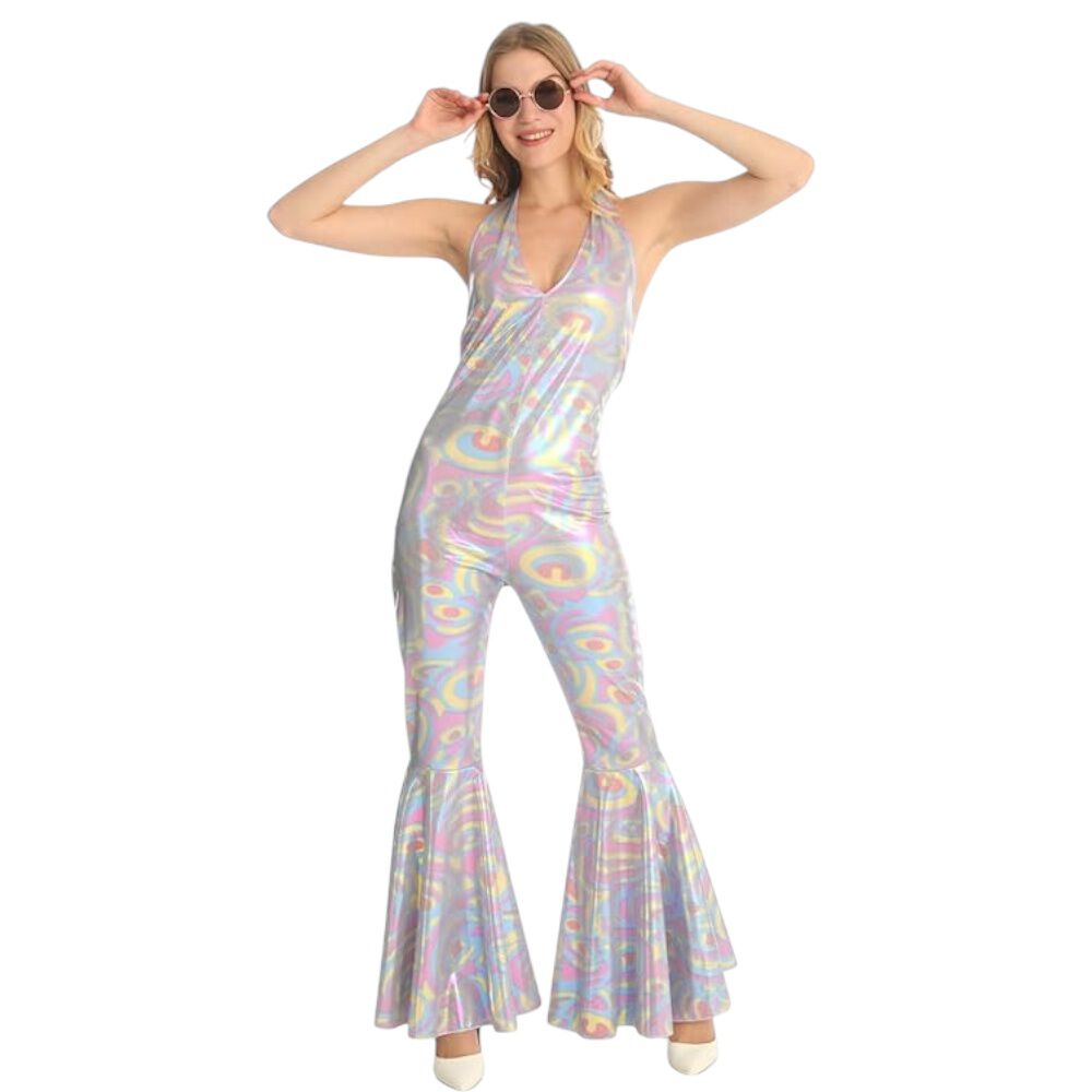 Disfraz Completo Mujer Onda Disco Retro Fiesta Tem&aacute;tica A&ntilde;os 80 Traje Halloween Adulto Mujer image number 0.0