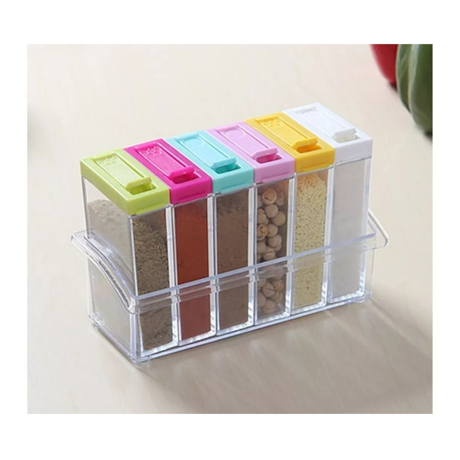 Especiero 6 Frascos Rectangular Ideal Cocina Organizador image number 2.0