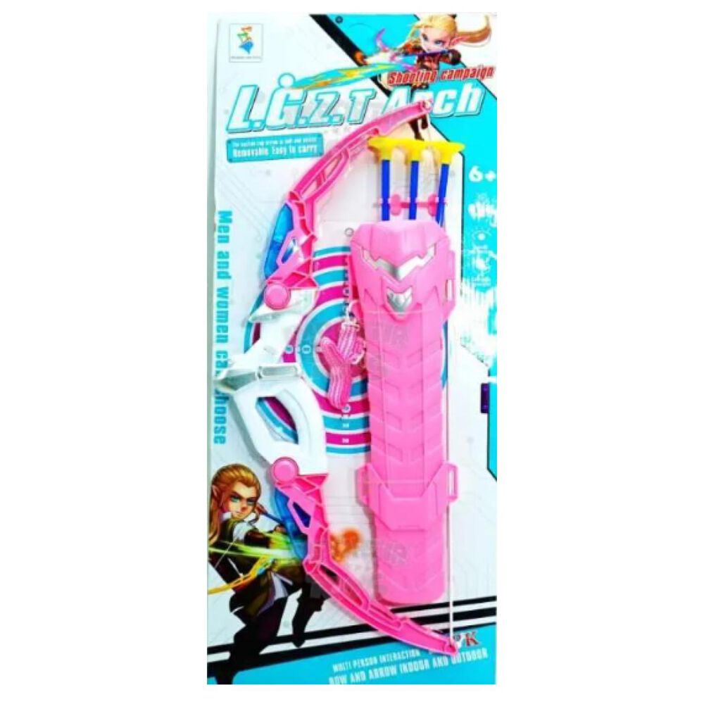 Juguete Arco Y Flechas Con Luces Rosado Infantil image number 2.0