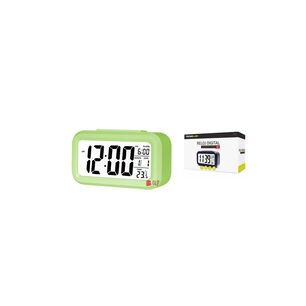 Reloj Despertador Pantalla Lcd Fecha Y Calendario Verde - Ps