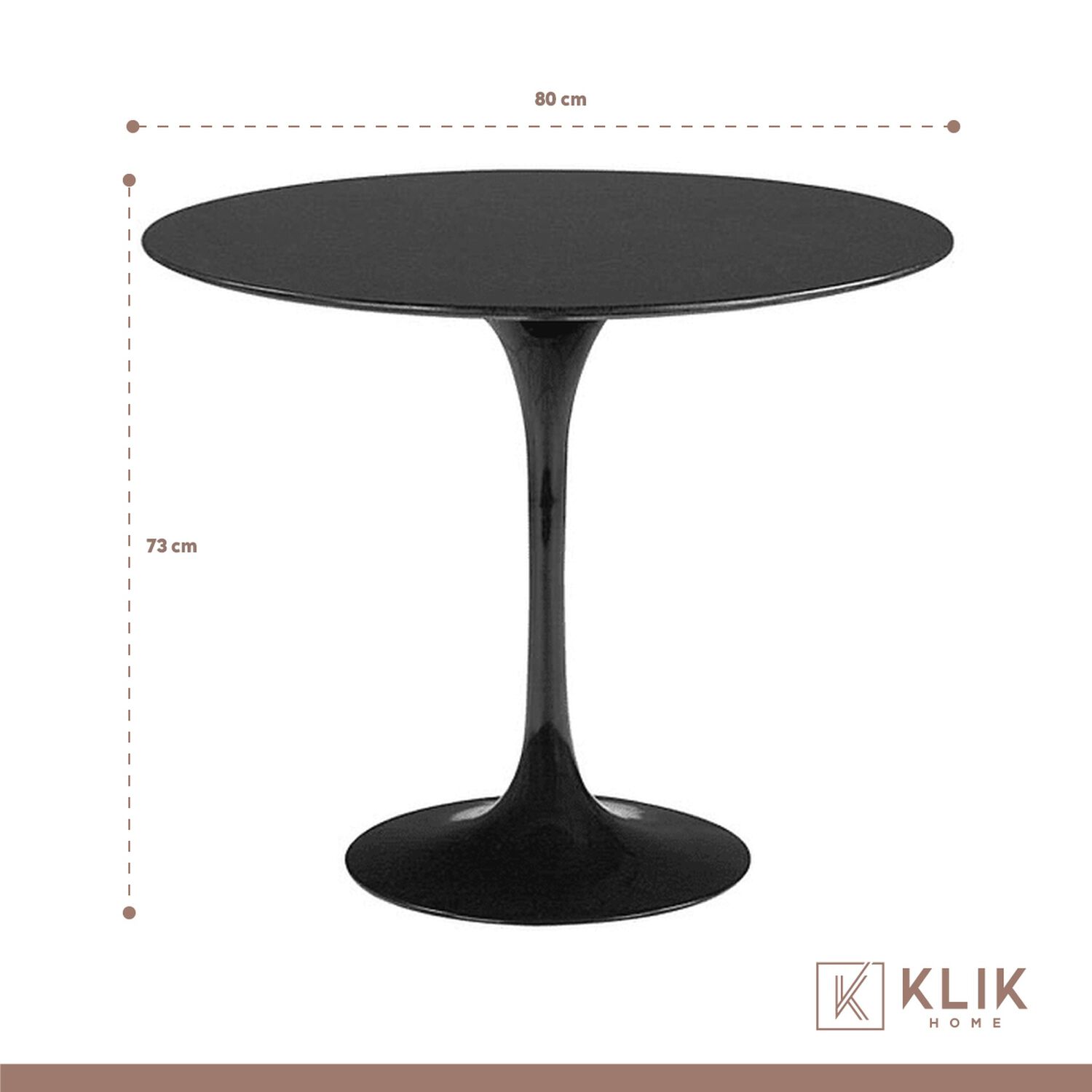 Comedor Tulip Negro 80cm - 4 Sillas Tulip Negras image number 4.0