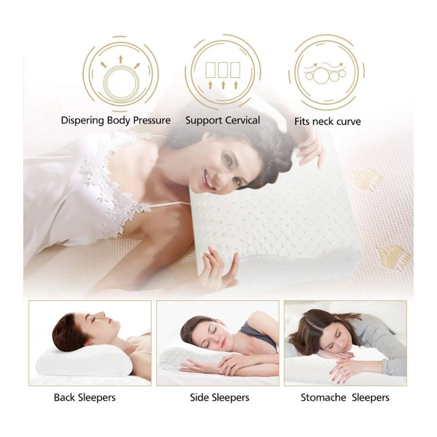 Almohada Ortopedica Viscoelastica Ajuste Cervical Pillow image number 3.0
