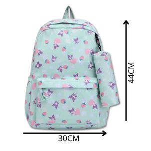 Mochila Kuromi Bolso Escolar Juvenil Sanrio Estilo Kawaii Light Green