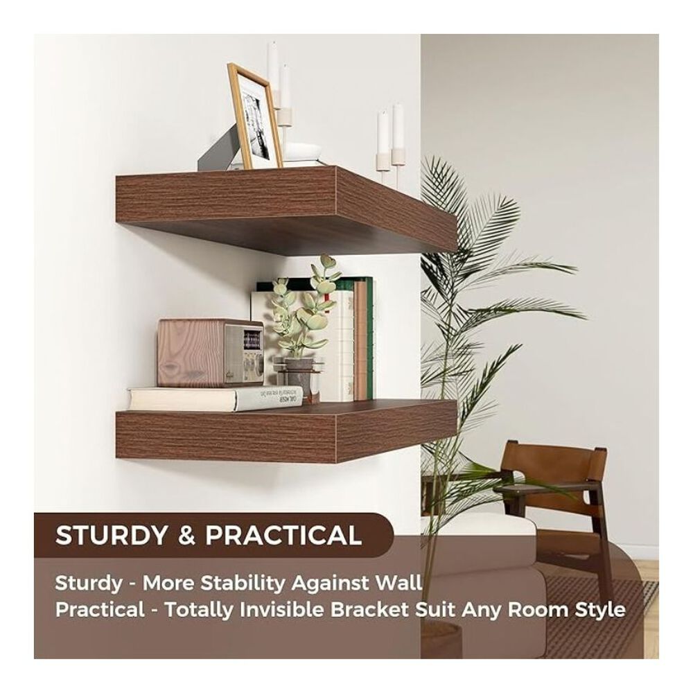 Repisa Estante Flotante Decorativa Cafe 60x23.5x3.8cm image number 2.0