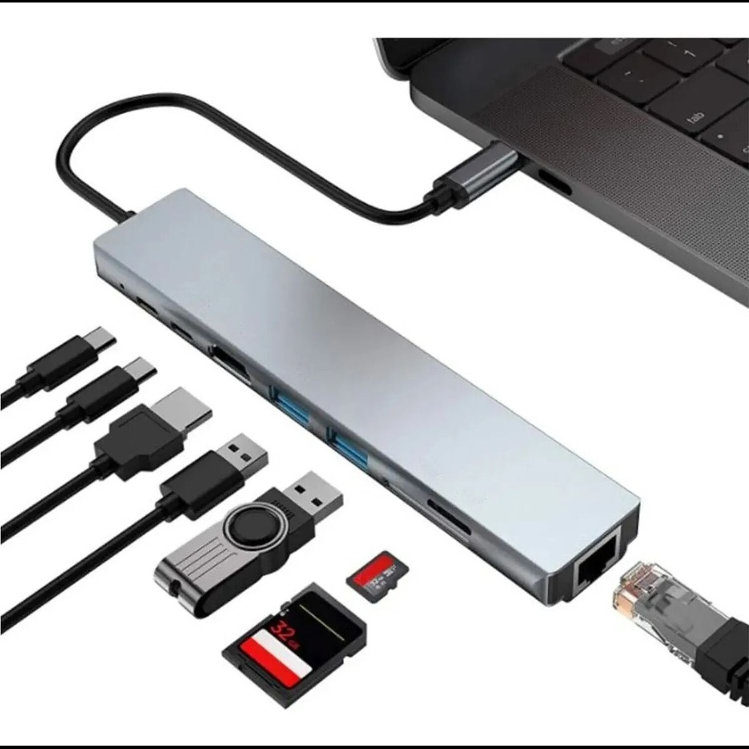 Adaptador Multipuerto Hub Tipo C 8 En 1 image number 0.0