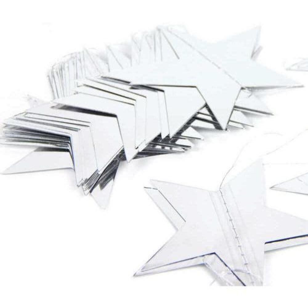 Guirnaldas De Papel Estrellas Espejo Oro Plata Rosa 4 Metros image number 12.0
