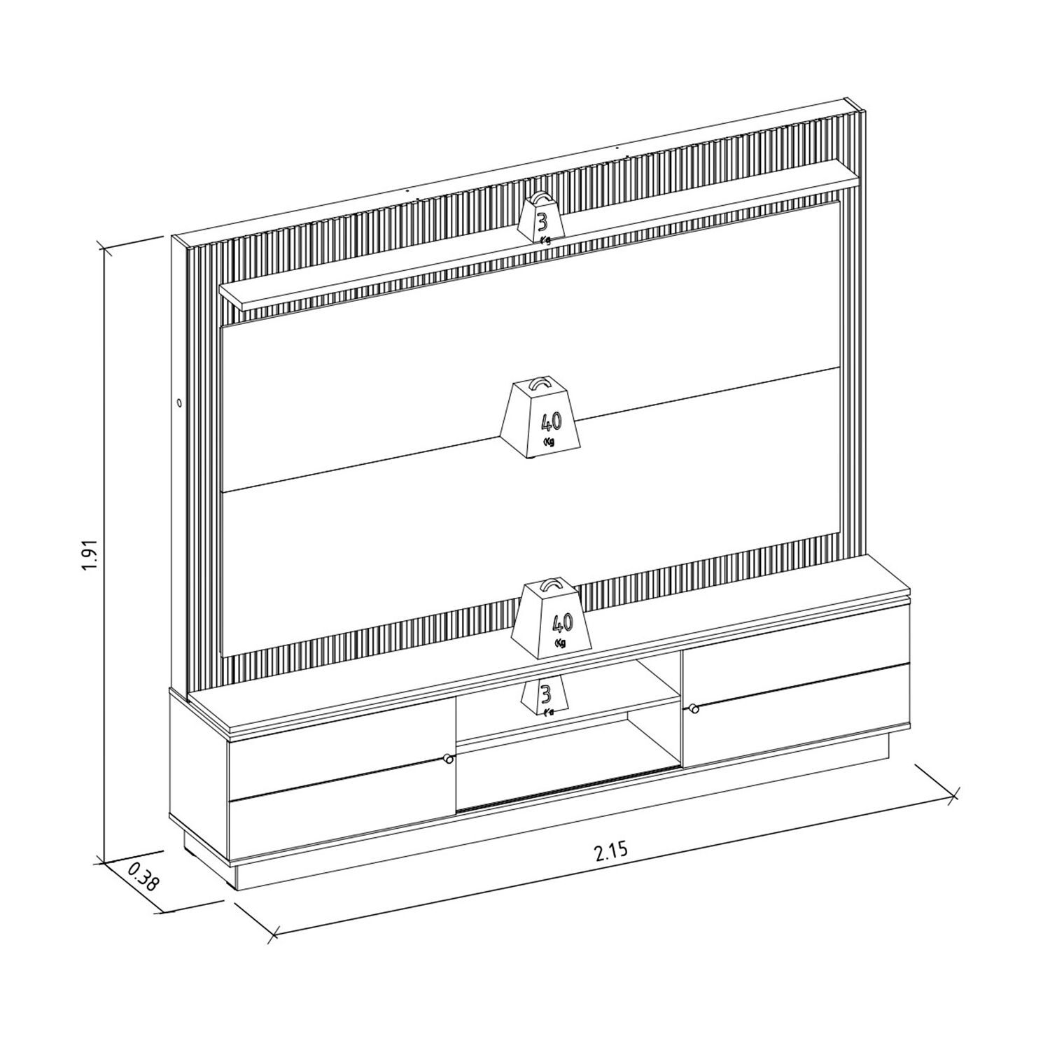 Home Tv Di Poretti Design Guararapes / 2 Puertas image number 4.0