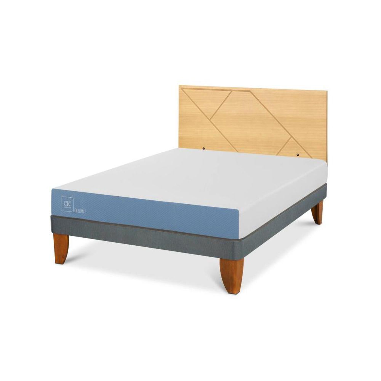 Cama Europea Cic Excellence / 2 Plazas / Base Normal + Respaldo image number 1.0