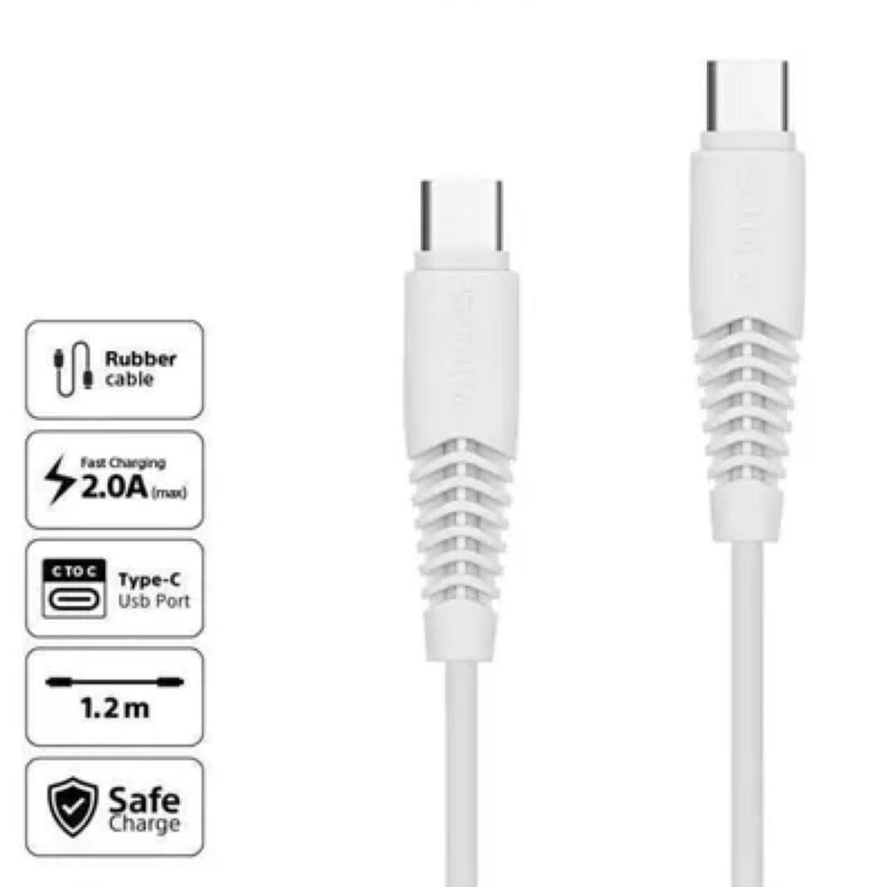 Cable De Carga Rapida Usb C 60w Blanco Dlc8701 image number 1.0