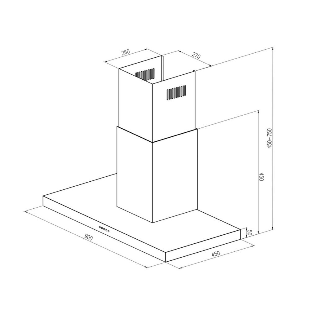 Campana Decorativa Grner Inox 90cm image number 3.0