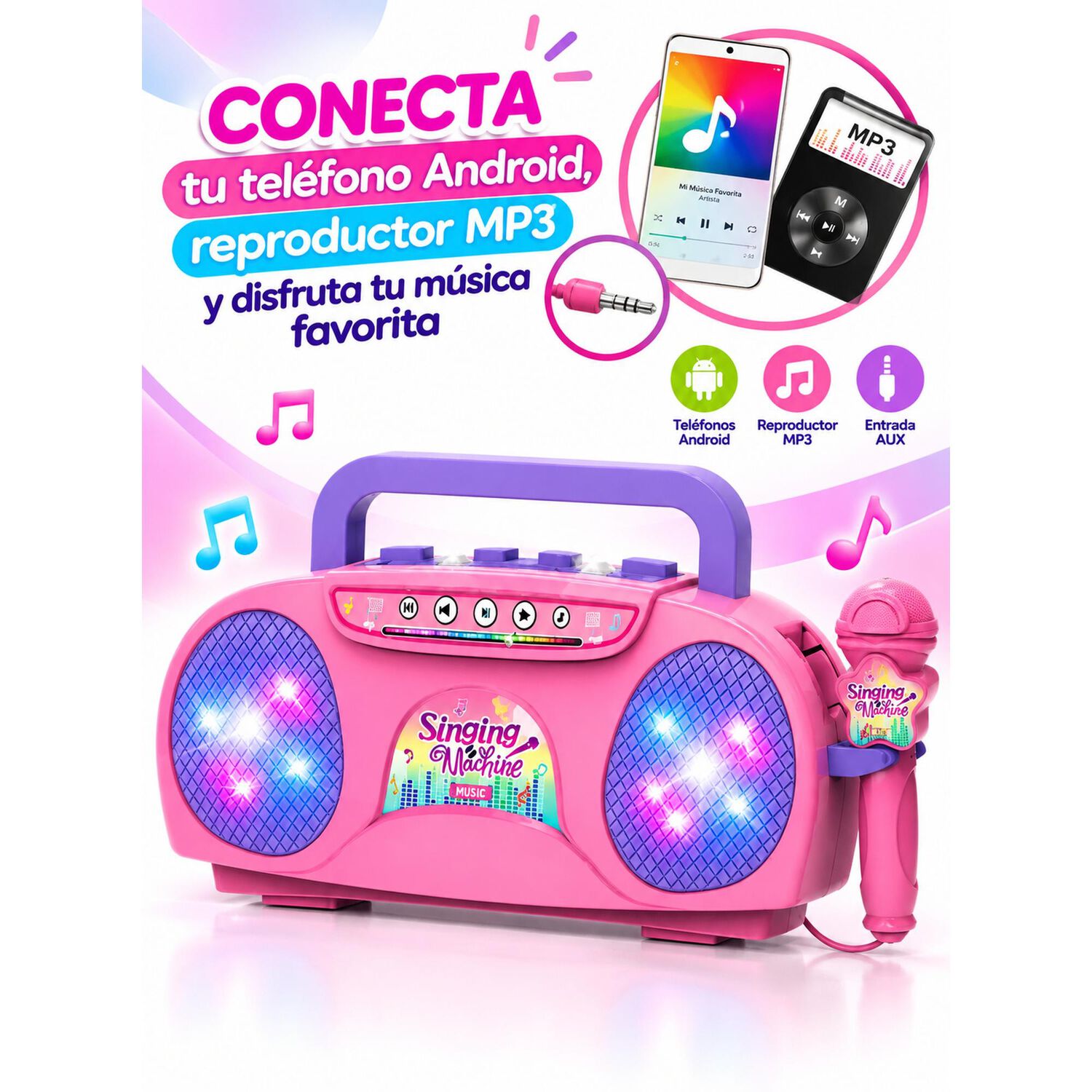 Karaoke Infantil Port&aacute;til Con Micr&oacute;fono Bluetooth image number 7.0