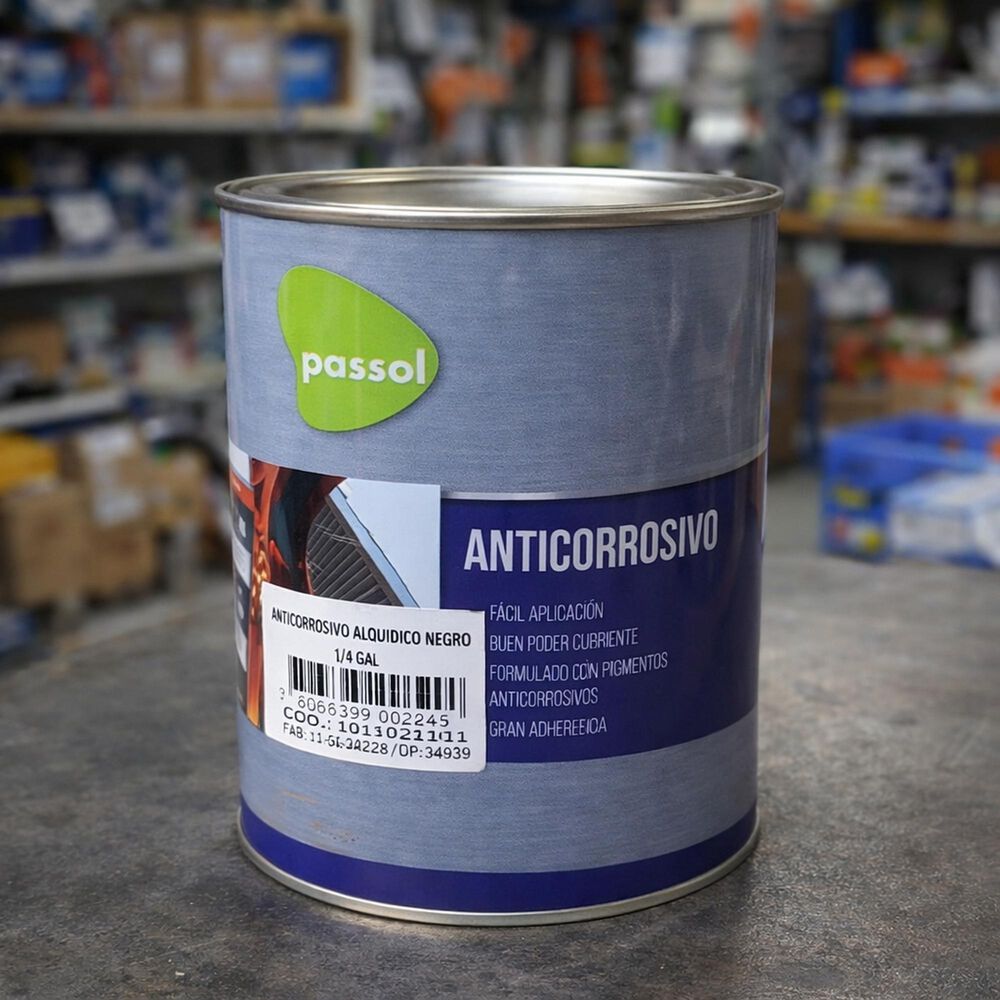 Anticorrosivo Alqu&iacute;dico Negro 1/4 Galon Passol image number 3.0