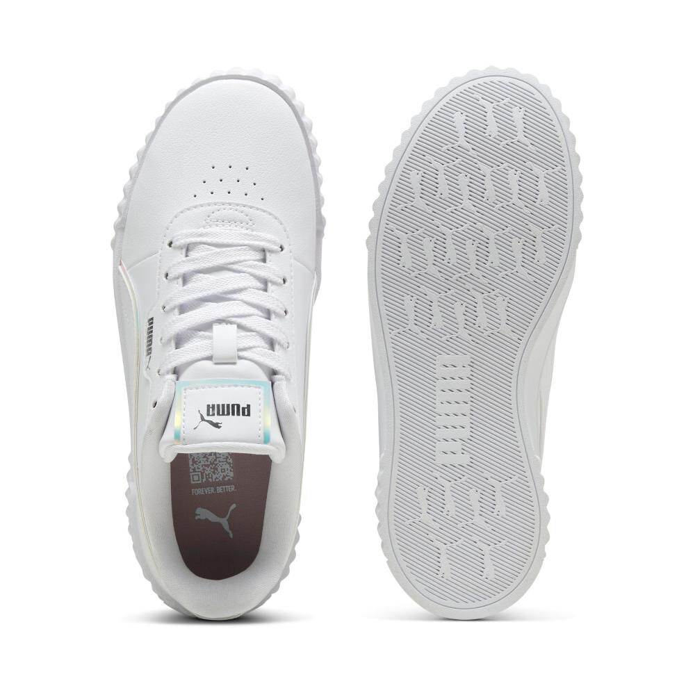 Zapatilla Urbana Unisex Puma Carina 3.0 Holo 2.0 Jr White- Silver-mauve Mist image number 3.0