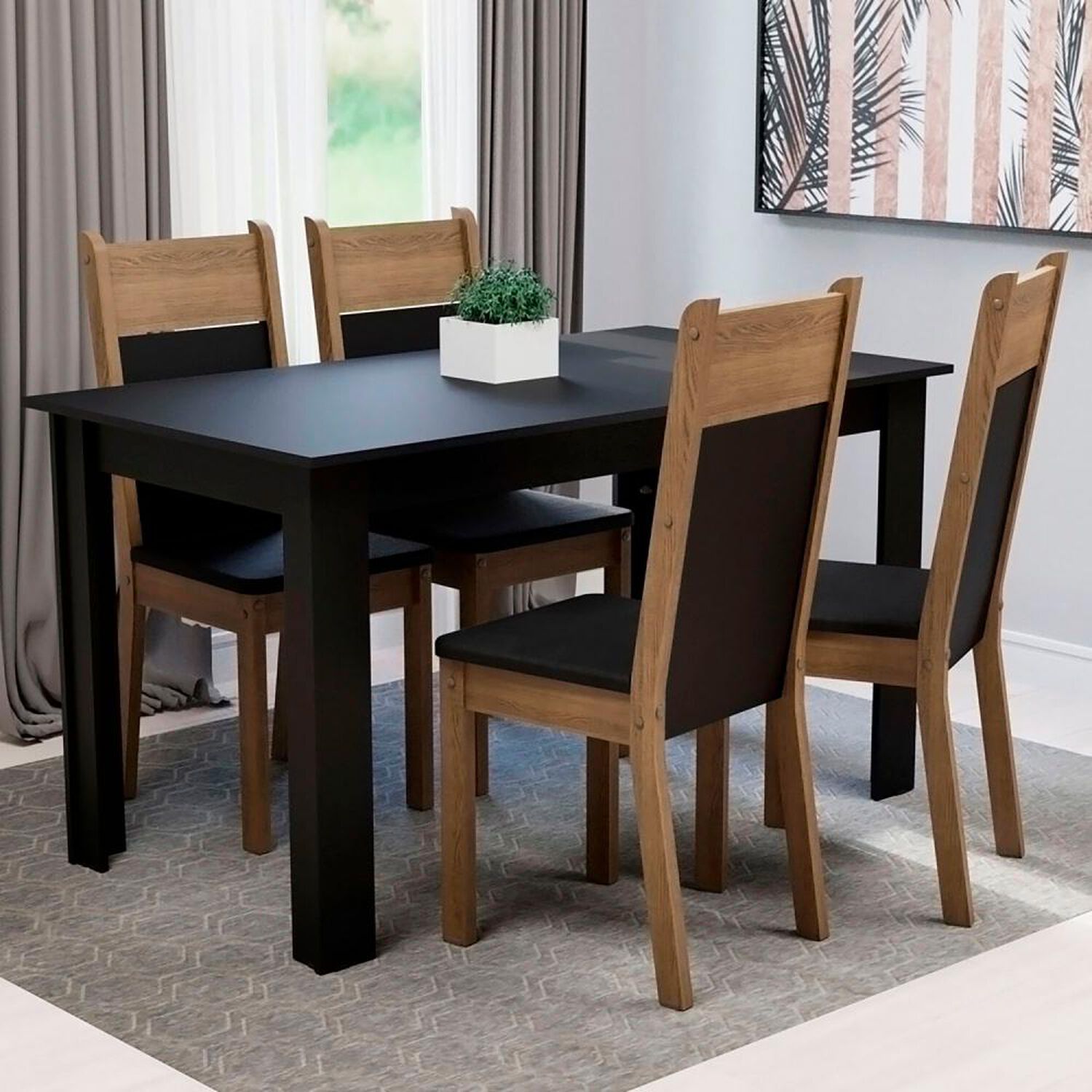 Juego De Comedor Vekkahome Lola / 4 Sillas image number 3.0