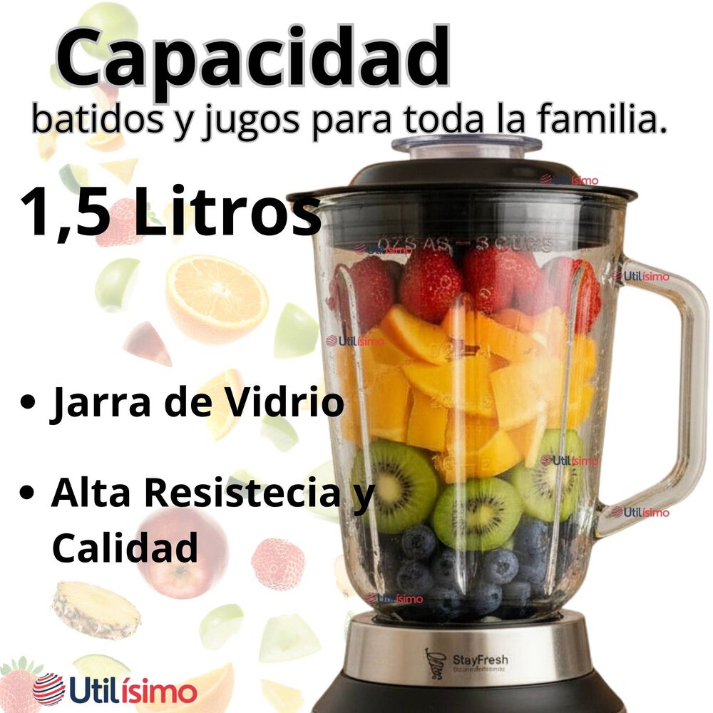 Licuadora Juguera Multifuncional 2 En 1 + Picadora Y Jarra De Vidrio image number 4.0