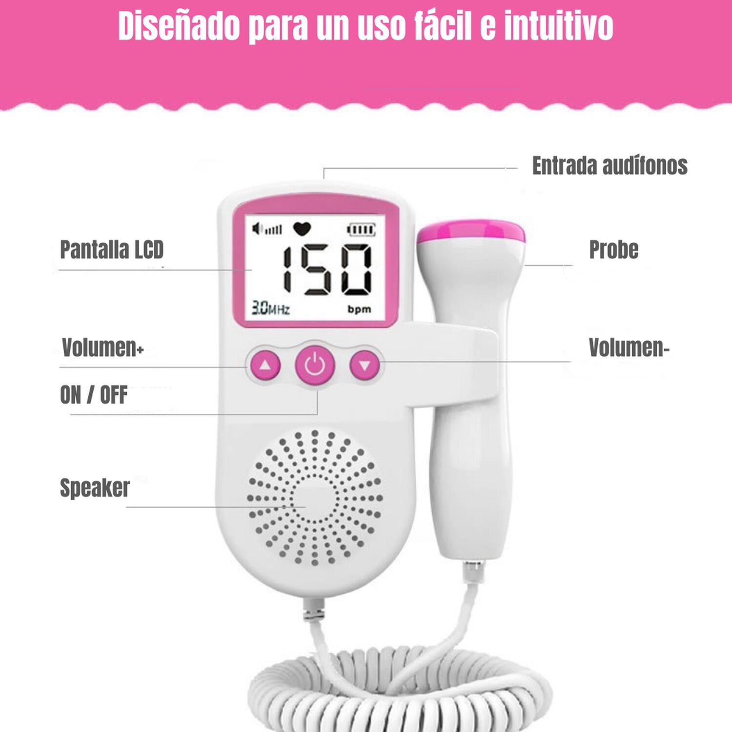 Monitor Fetal Doppler Latidos Coraz&oacute;n Beb&eacute; By Lubabycas image number 5.0