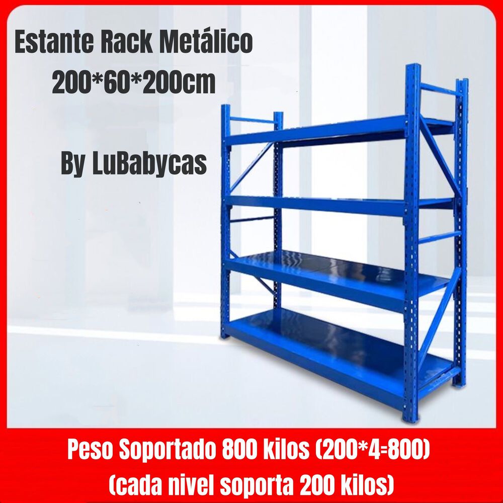 Estantes Metalicos 200*60*200cm Azul Naranjo 800 Kilos image number 2.0