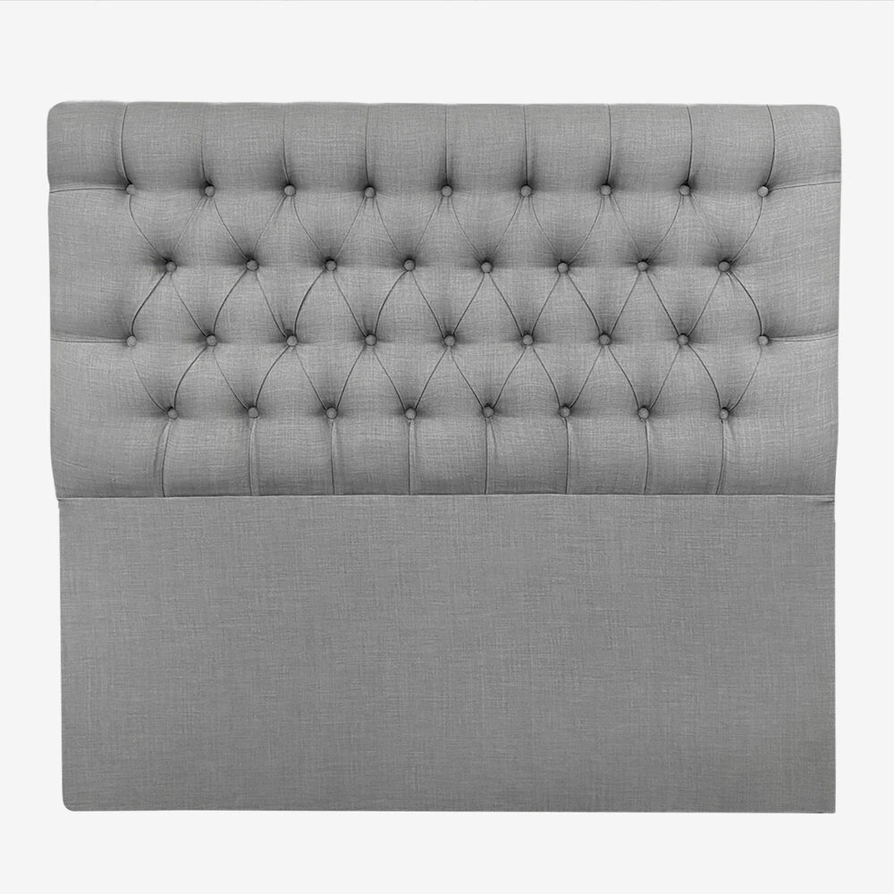 Respaldo De Cama Capitoné Premium Lino Gris Plata 1 Plaza image number 1.0