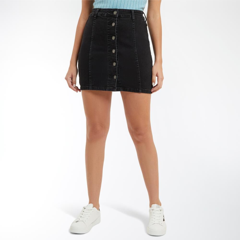 Falda Midi Botones Tiro Medio Regular Mujer Kimera image number 0.0