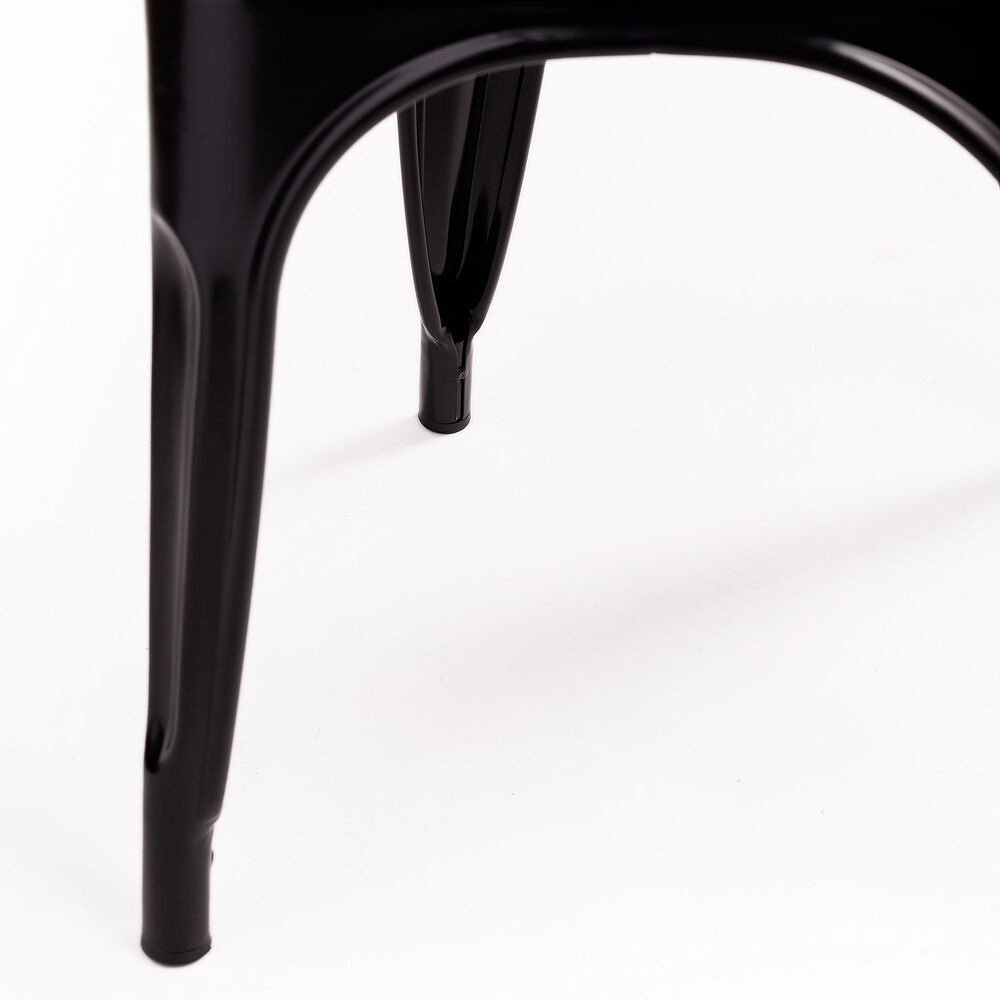 Pack 4 Silla Tolix Vintage Con Asiento De Madera Negro image number 7.0