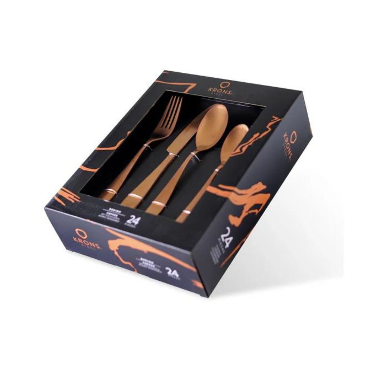 Set Cubiertos 24 Pzs Copper Krons Acero Inoxidable Menaje image number 3.0