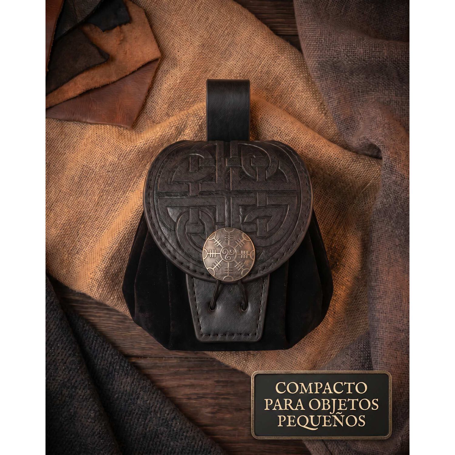 Bolso Medieval Para Cintur&oacute;n Con Broche N&oacute;rdico Vikingo image number 8.0