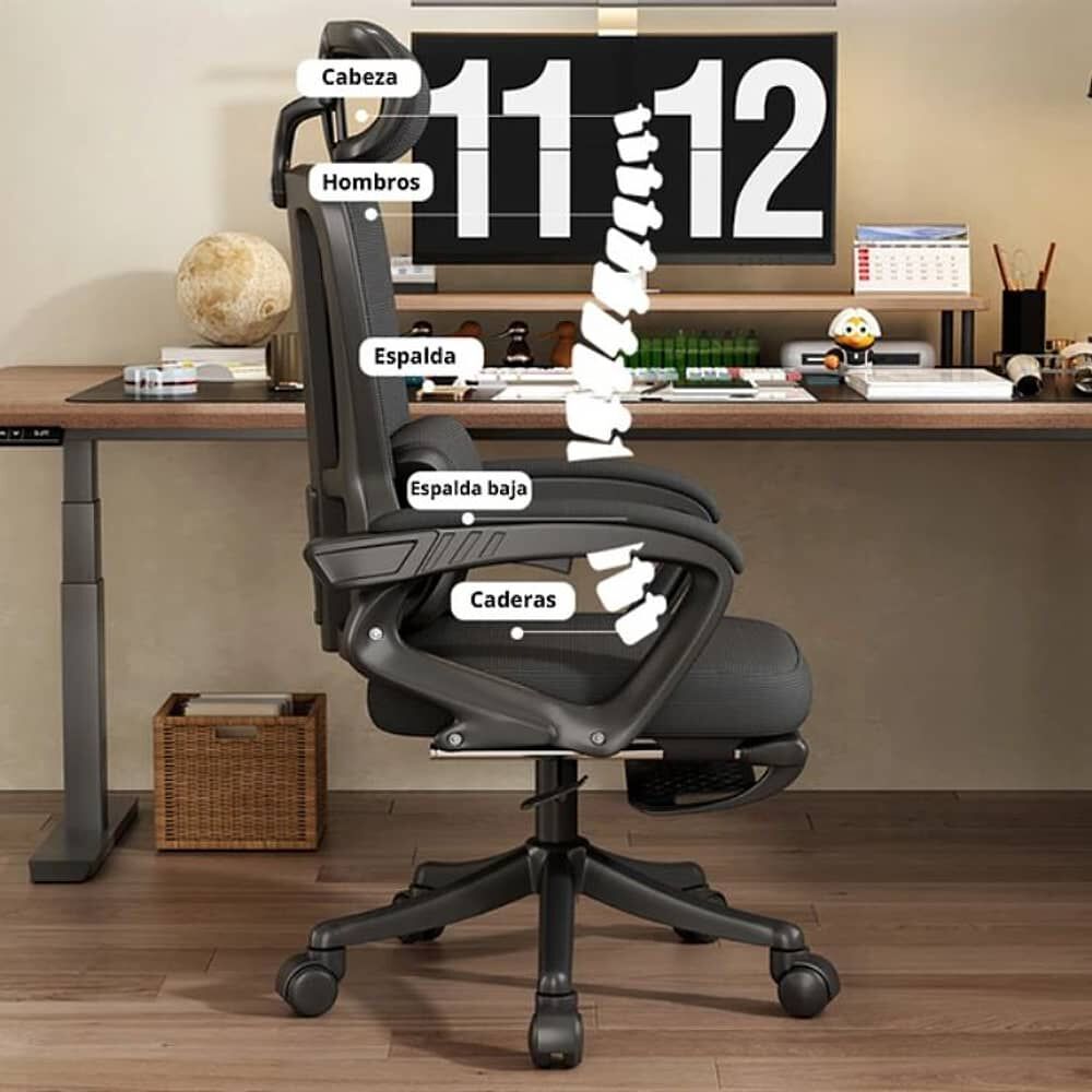 Silla Escritorio Homework Ergon&oacute;mica Reposo Lumbar Cintura image number 2.0