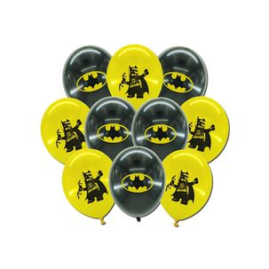 Set De 10 Globos Latex Dise&ntilde;os Infantiles Batman