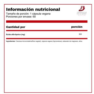 Acido Alfa Lipoico 300 Mg Ala 60 Caps