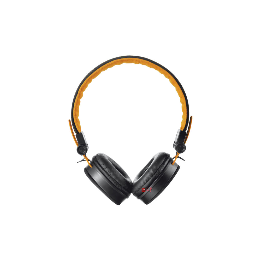 Audífonos Diseño Urbano 3.5mm Fyber Negro Con Naranjo - Ps image number 1.0