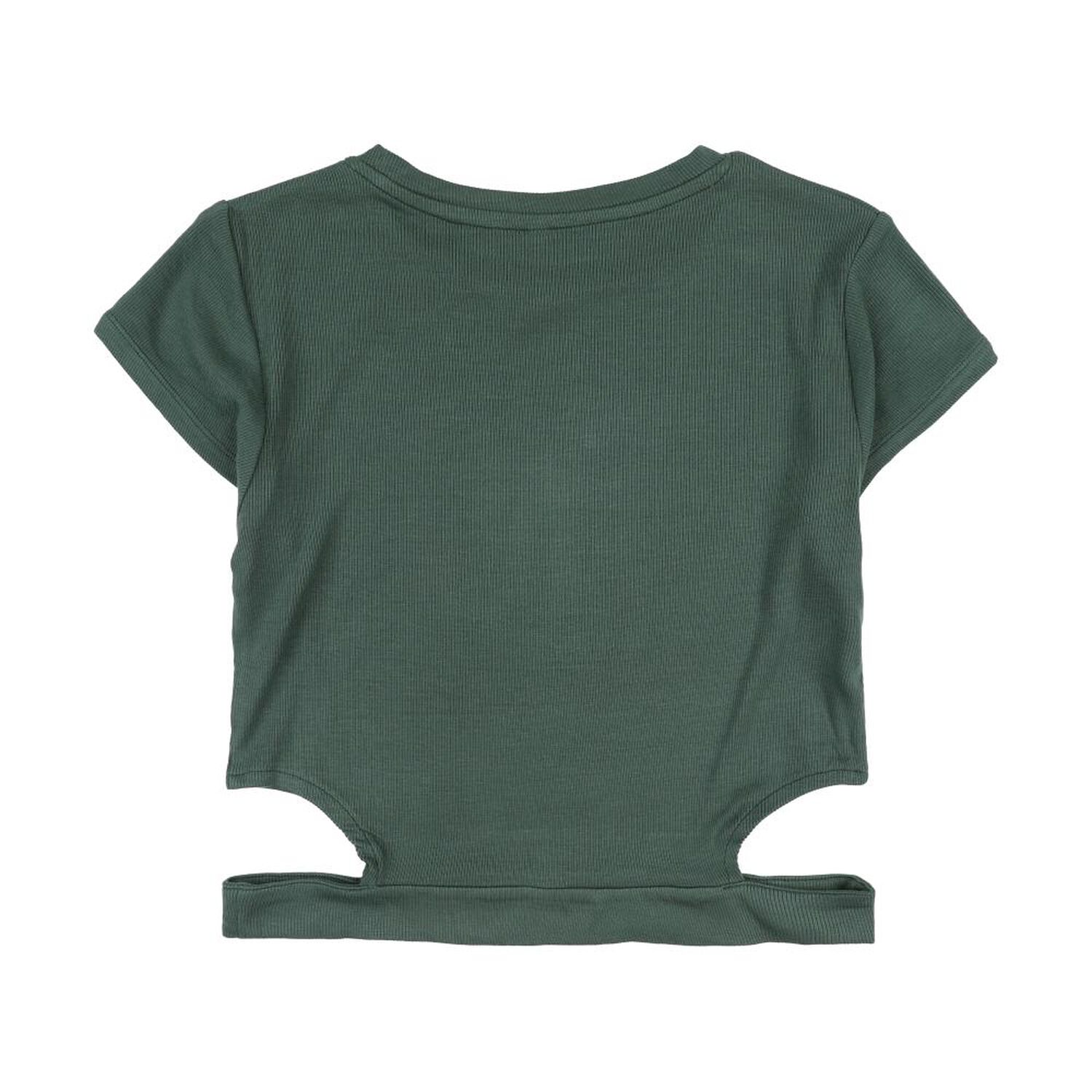Polera Crop Con Corte En Pretina Manga Corta Cuello Redondo Mujer Rolly Go image number 1.0