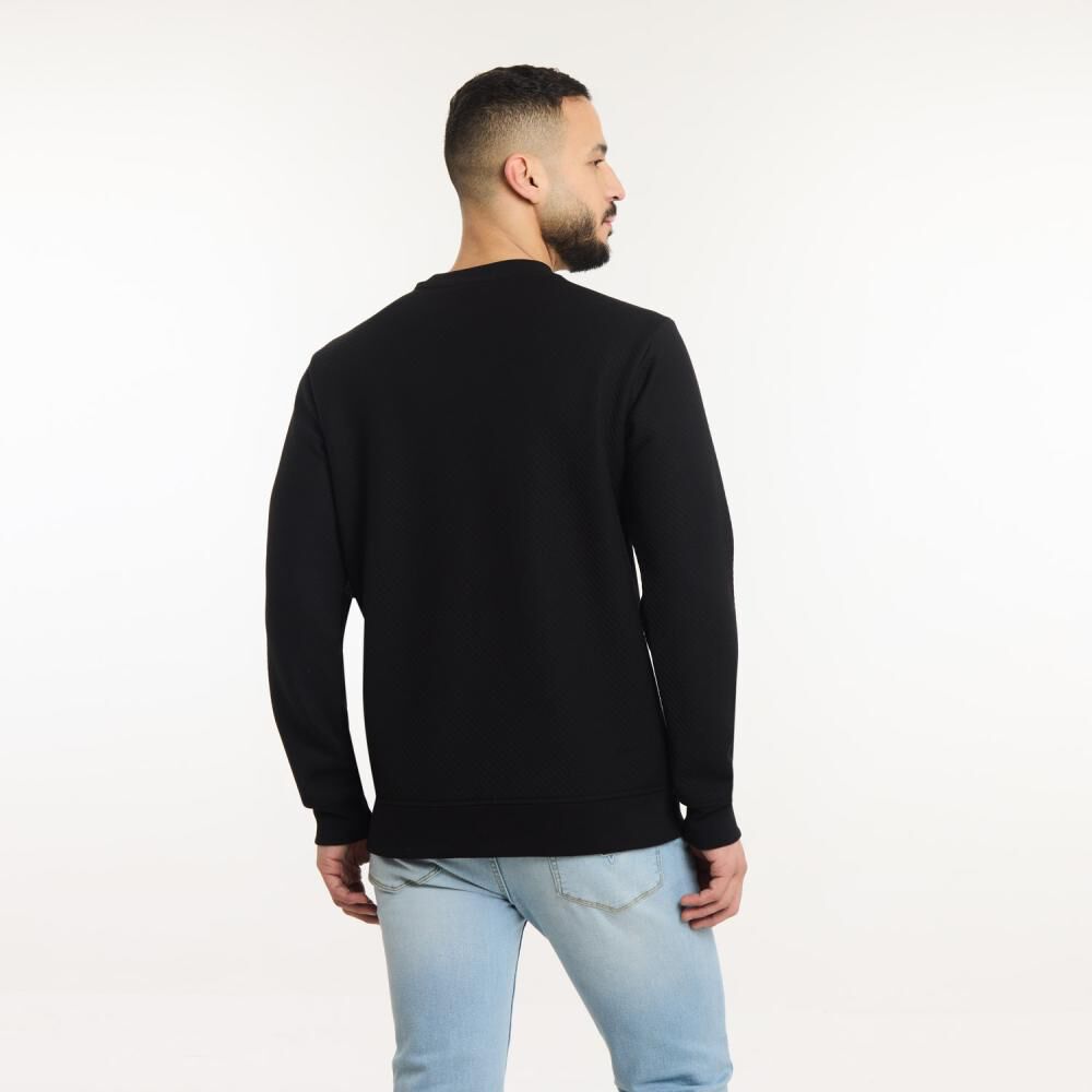 Polerón Liso Cuello Redondo Hombre Az Black image number 3.0