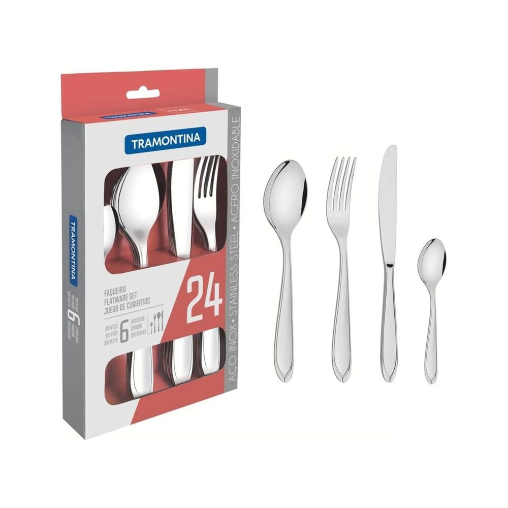 Juego Cubiertos 24 Piezas Angra Tramontina Acero Inoxidable image number 0.0