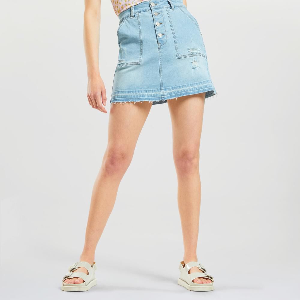 Falda Denim Regular Botones Frontales Mujer Freedom image number 0.0