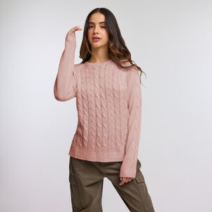Sweater Trenzado Manga Larga Cuello Redondo Mujer Freedom