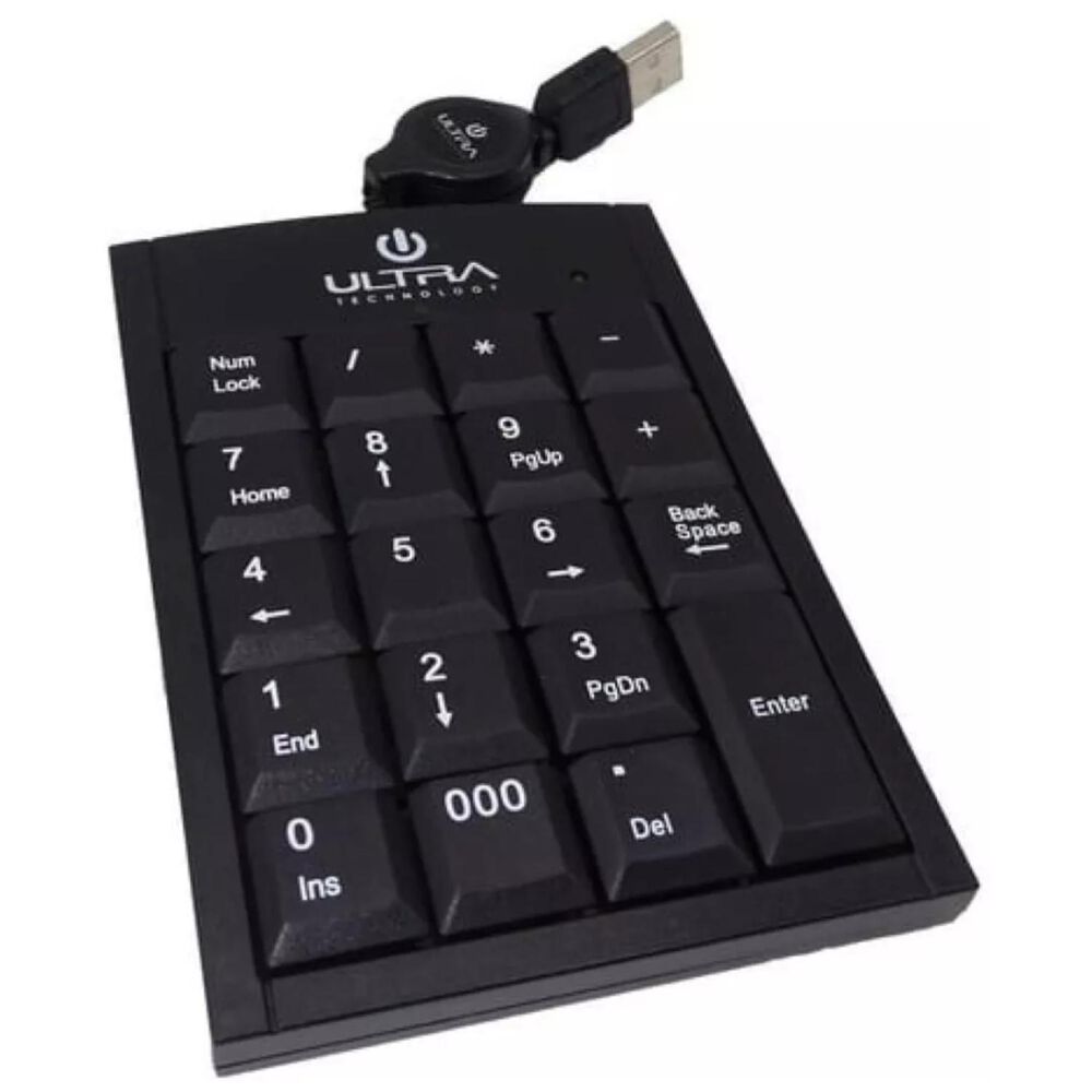 Teclado Numerico Slim Usb Cable Retractil Negro K200 image number 0.0