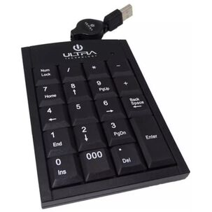 Teclado Numerico Slim Usb Cable Retractil Negro K200