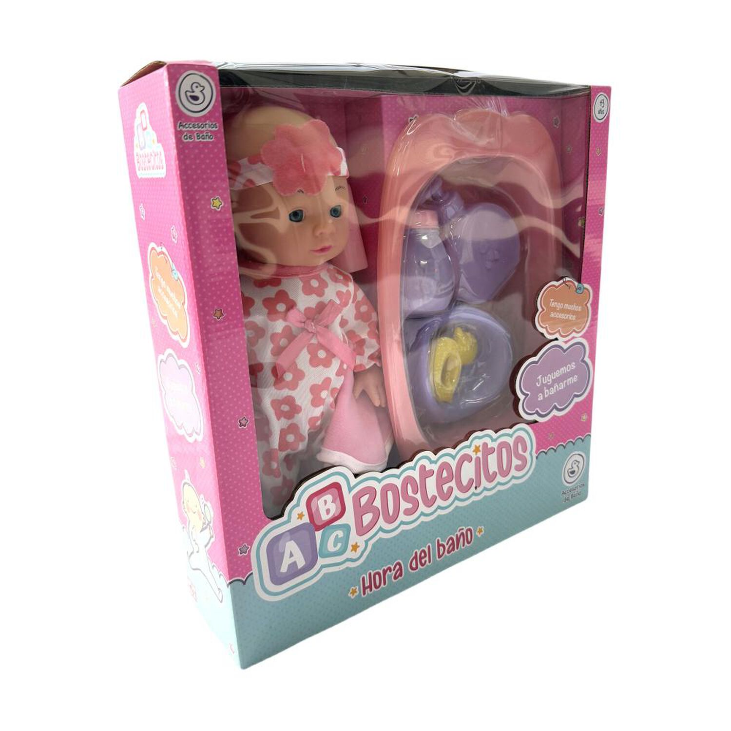 Mu&ntilde;eca Baby Doll Bostecitos Abc Con Ba&ntilde;era Y Acc 13" image number 1.0