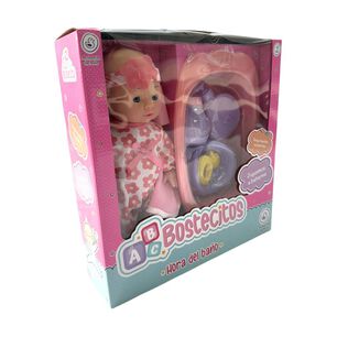 Mu&ntilde;eca Baby Doll Bostecitos Abc Con Ba&ntilde;era Y Acc 13"