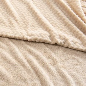 Frazada Coral Embossed 2 Plazas Beige