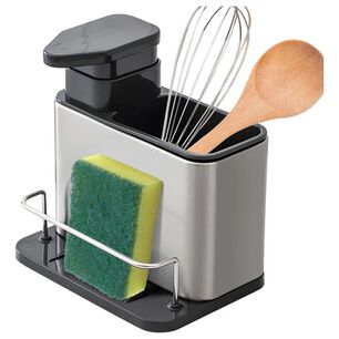 Dispensador De Jab&oacute;n Para Cocina Negro Plateado