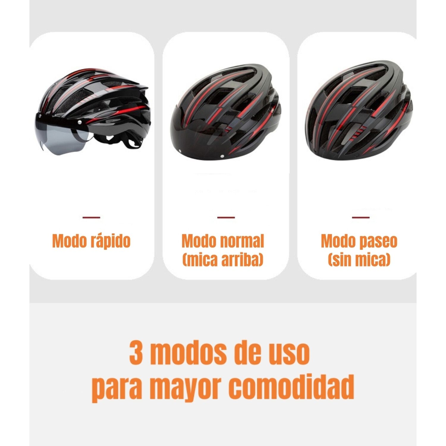 Casco Bicicleta Con Mica Facial Magn&eacute;tica Rojo Model 1 image number 3.0