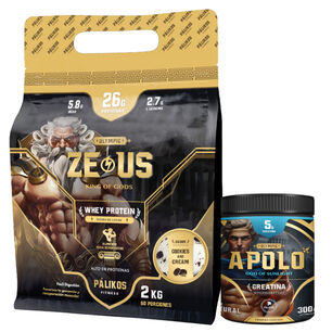 100% Whey Protein Zeus 2kg Doypack Cookies And Creams +creatina Apolo 300g
