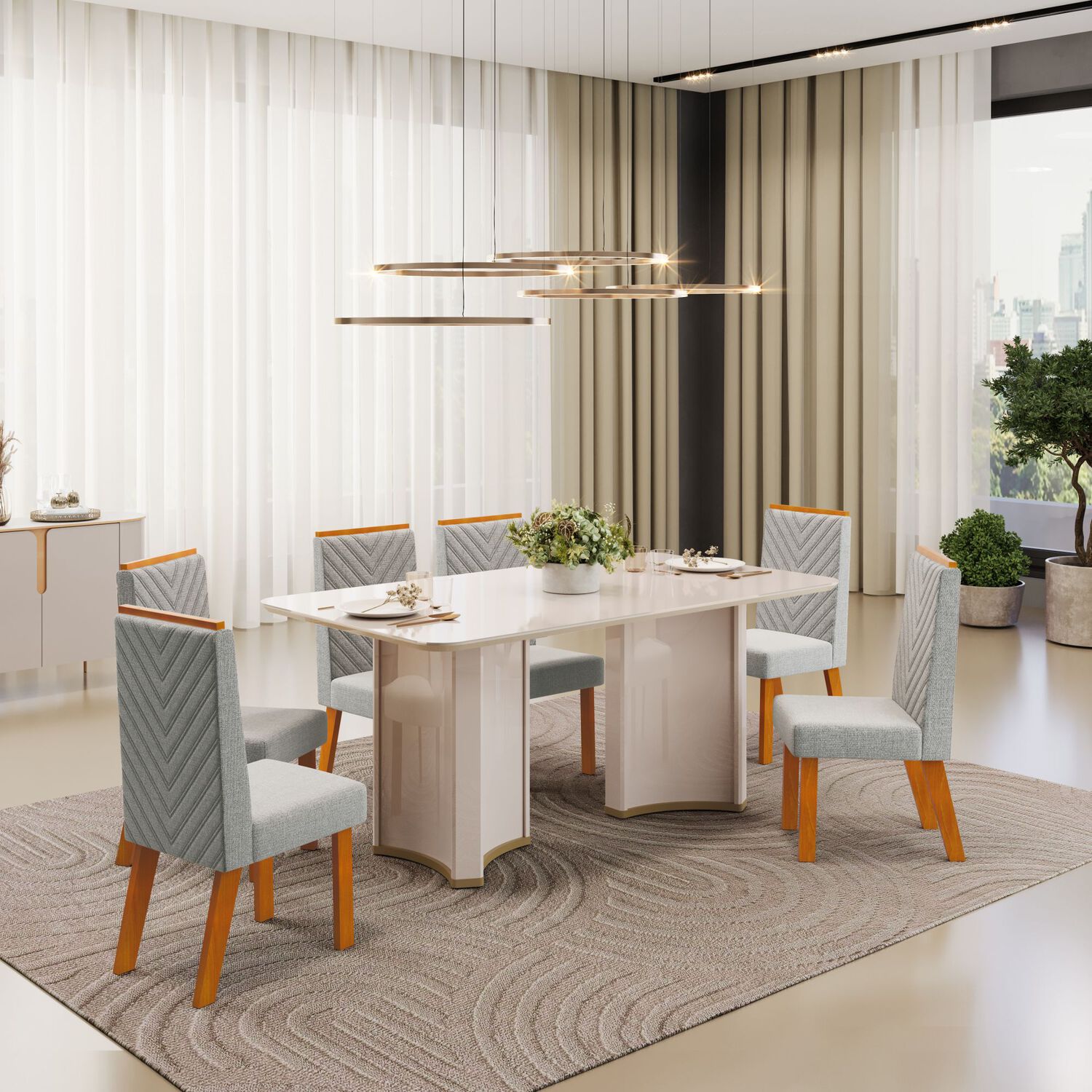 Juego De Comedor Di Poretti Design Liz / 6 Sillas image number 5.0