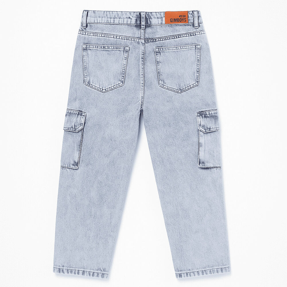Pantalón Jeans Cargo Niño Denim Estilo Urbano image number 3.0